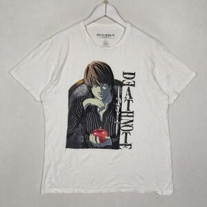 Death Note Light Yagami Graphic T-Shirt White Large Anime Shonen Jump Tee